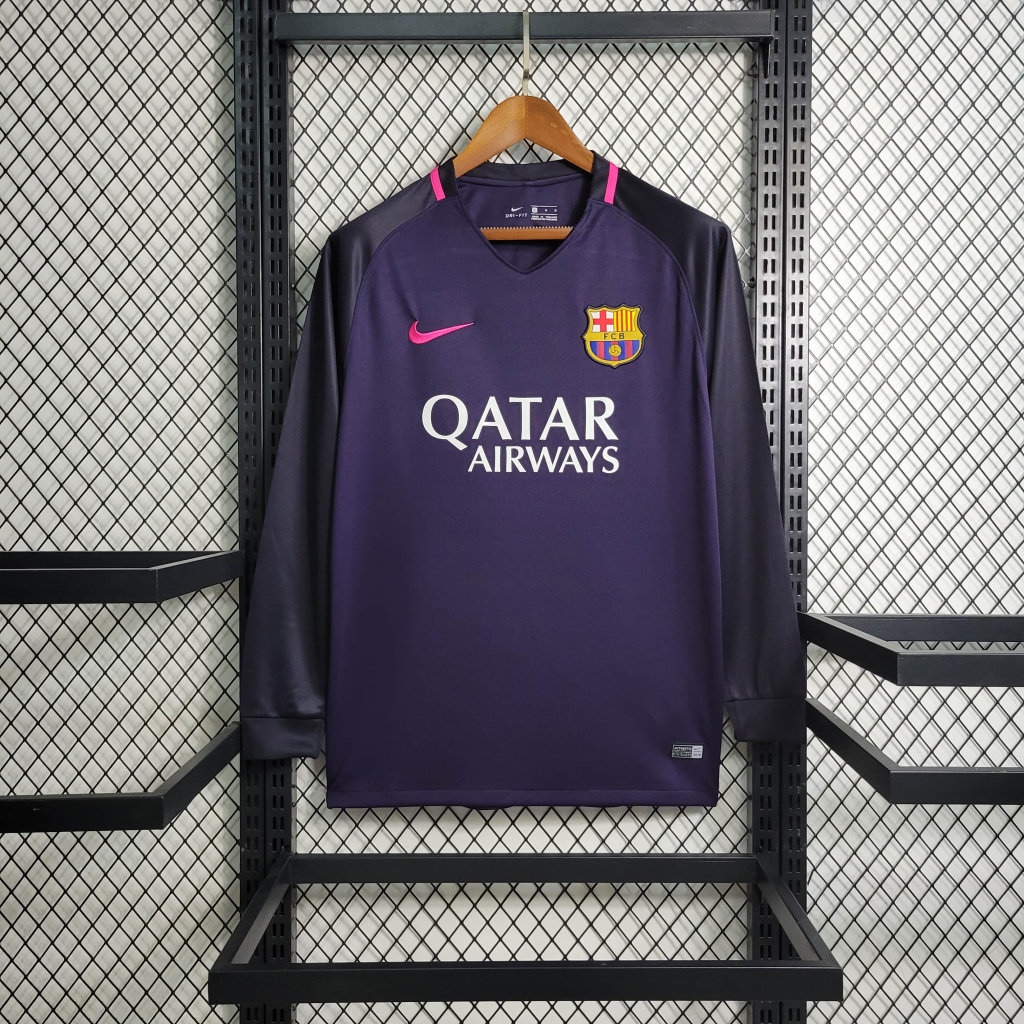 Barcelona Retro 16-17 Away Stadium Long Sleeve Jersey